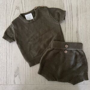 Mine Baby Olive Knit Set